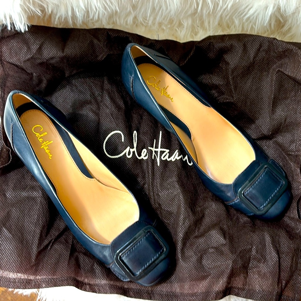 Cole Hahn Navy Kitten Heels